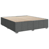 LED Box Spring Bed with Mattress Dark Grey 160 x 200 cm Fabric - Top-Down View