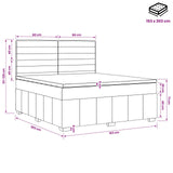 LED Box Spring Bed with Mattress Dark Grey 160 x 200 cm Fabric - Extra Image