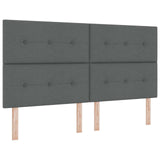 LED Box Spring Bed with Mattress Dark Grey 160 x 200 cm Fabric - Side View