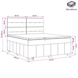 LED Box Spring Bed with Mattress Dark Grey 160 x 200 cm Fabric - Extra Image