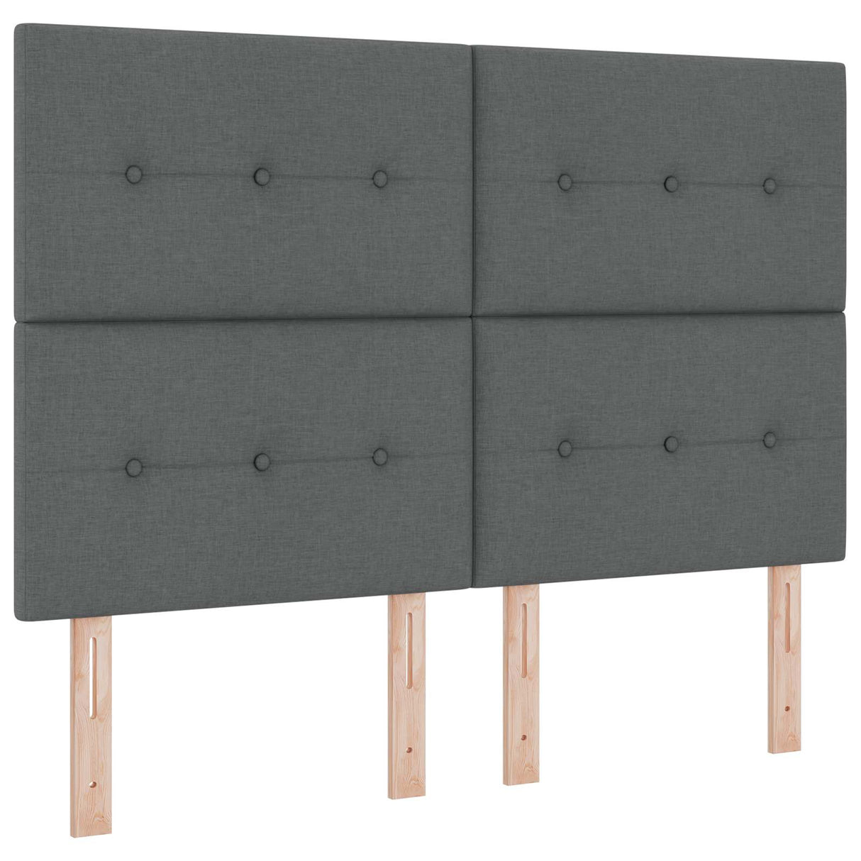 LED Box Spring Bed with Mattress Dark Grey 140 x 190 cm Fabric