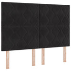 LED Box Spring Bed with Mattress Black 140 x 190 cm Velvet