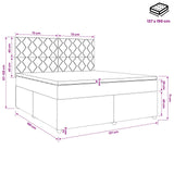 LED Box Spring Bed with Mattress Black 140 x 190 cm Velvet