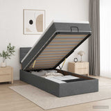 Ottoman Bed with Mattress Dark Grey 107 x 203 cm Fabric