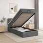 Ottoman Bed with Mattress Dark Grey 107 x 203 cm Fabric