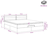 Ottoman Bed with Mattress Dark Grey 137 x 190 cm Fabric