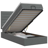 Ottoman Bed with Mattress Dark Grey 107 x 203 cm Fabric