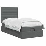 Ottoman Bed with Mattress Dark Grey 107 x 203 cm Fabric