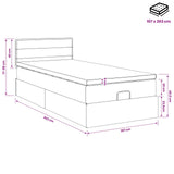 Ottoman Bed with Mattress Dark Grey 107 x 203 cm Fabric