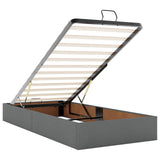 Ottoman Bed with Mattress Dark Grey 107 x 203 cm Fabric - 45-Degree Angle