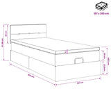 Ottoman Bed with Mattress Dark Grey 107 x 203 cm Fabric