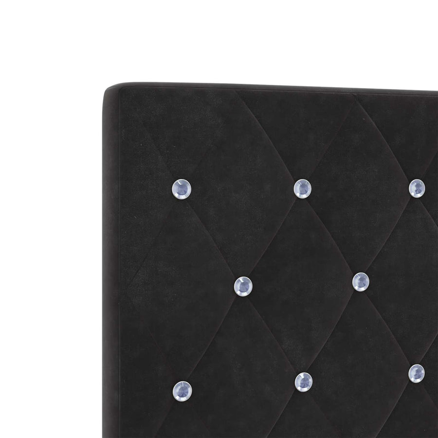 Ottoman Bed with Mattress Black 152 x 203 cm Velvet