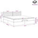 Ottoman Bed with Mattress Black 152 x 203 cm Velvet
