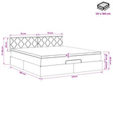 Ottoman Bed with Mattress Black 137 x 190 cm Velvet - Extra Image