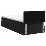 Ottoman Bed with Mattress Black 100 x 200 cm Velvet