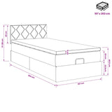 Ottoman Bed with Mattress Black 100 x 200 cm Velvet