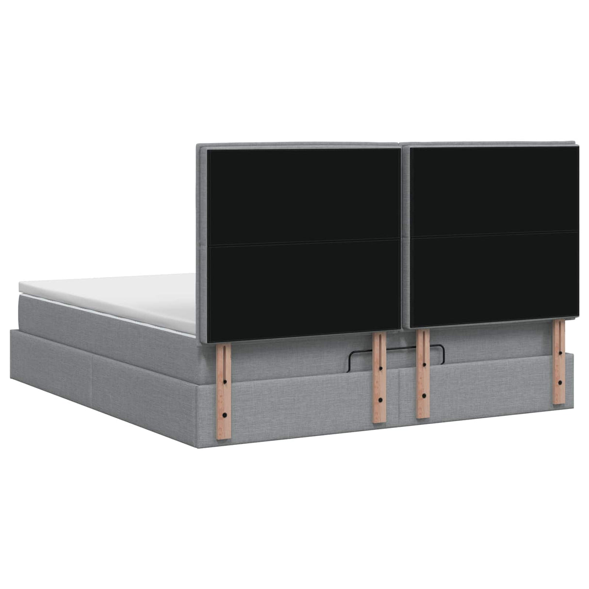 Ottoman Bed with Mattress Dark Grey 137 x 190 cm Fabric