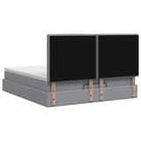 Ottoman Bed with Mattress Dark Grey 137 x 190 cm Fabric