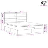 Ottoman Bed with Mattress Dark Grey 137 x 190 cm Fabric