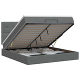 Ottoman Bed with Mattress Dark Grey 137 x 190 cm Fabric
