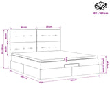 Ottoman Bed with Mattress Dark Grey 152 x 203 cm Fabric