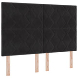 Ottoman Bed with Mattress Black 137 x 190 cm Velvet - Top-Down View