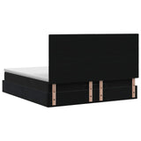Ottoman Bed with Mattress Black 137 x 190 cm Velvet