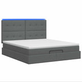 Ottoman Bed with Mattress and LED Dark Grey Double Fabric - Extra Image
