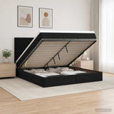 Ottoman Bed with Mattress Black 137 x 190 cm Velvet