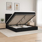 Ottoman Bed with Mattress and LED Black Double Velvet