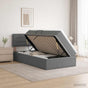 LED Storage Bed with Mattress Dark Grey 100 x 200 cm Fabric