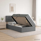 Storage Bed with Headboard 107 x 203 cm Fabric