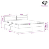 Storage Bed with Headboard 137 x 190 cm Fabric - Extra Image