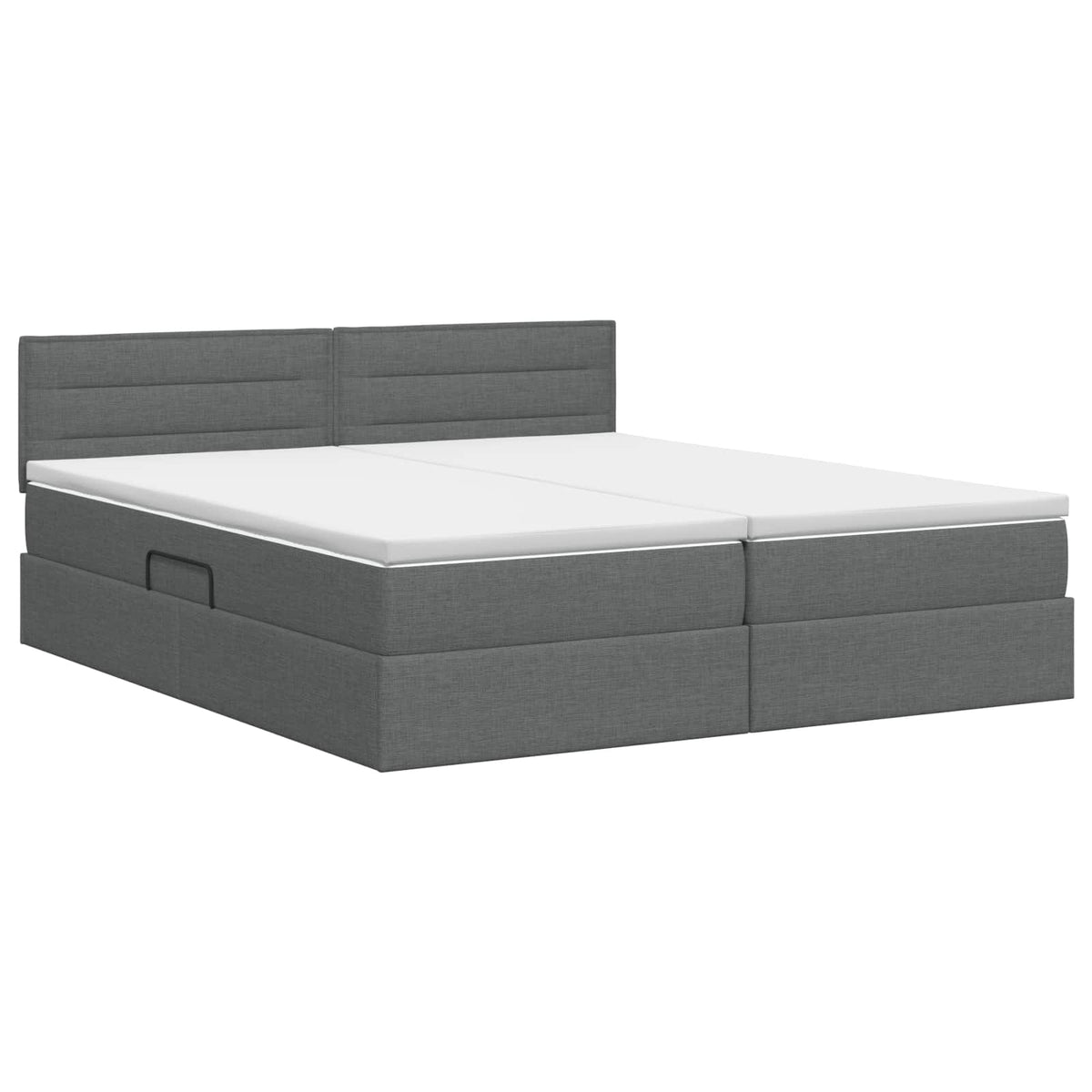Storage Bed with Headboard 153 x 203 cm Fabric