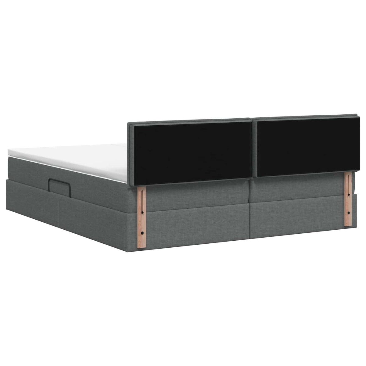 Storage Bed with Headboard 153 x 203 cm Fabric