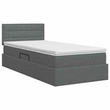 Storage Bed with Headboard 107 x 203 cm Fabric