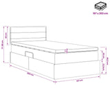 Storage Bed with Headboard 107 x 203 cm Fabric