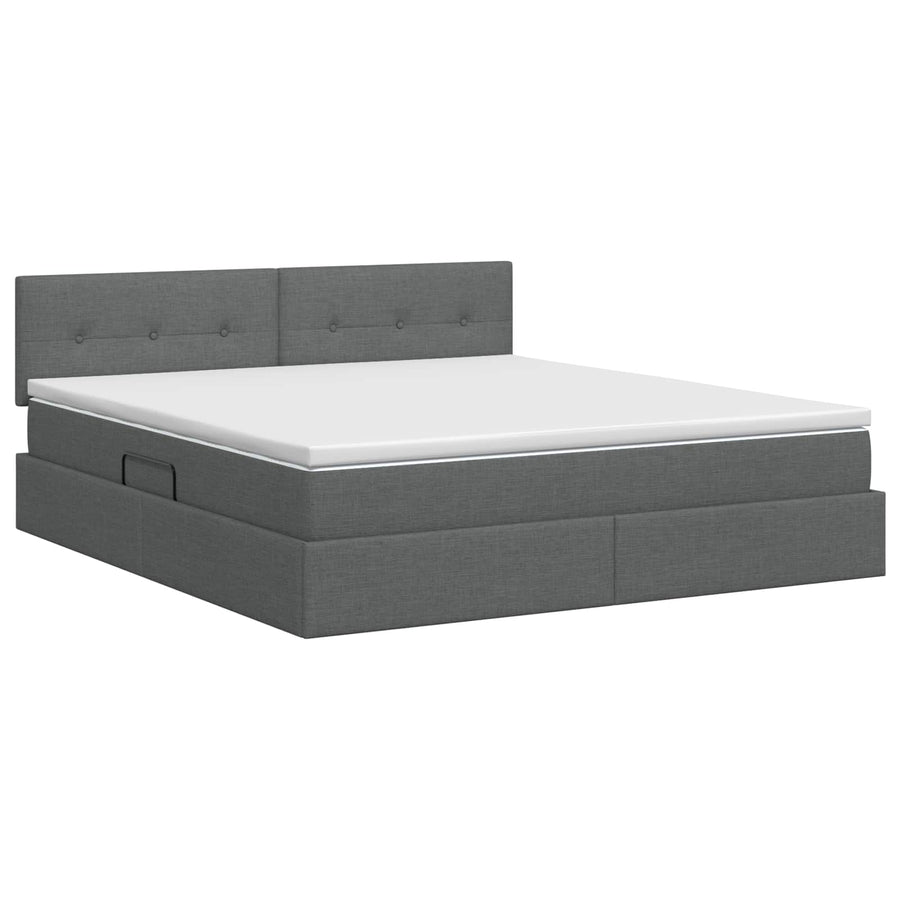 Storage Bed with Headboard 137 x 190 cm Fabric