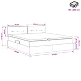 Storage Bed with Headboard 153 x 203 cm Fabric
