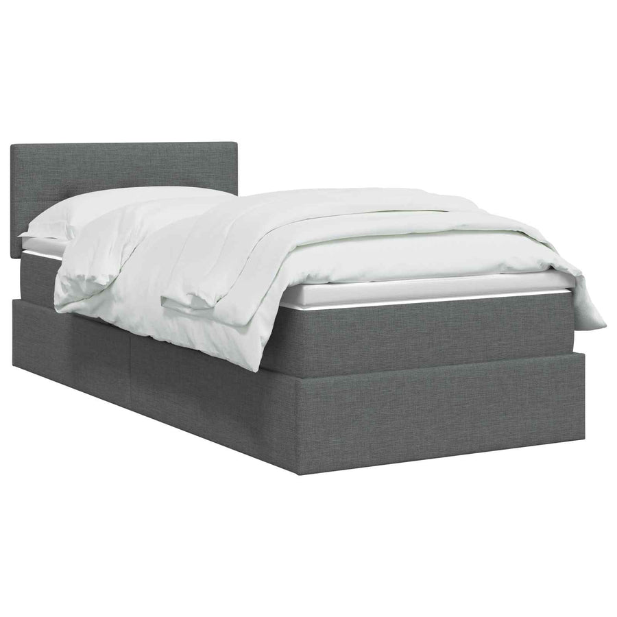 Storage Bed with Headboard 107 x 203 cm Fabric