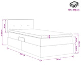 Storage Bed with Headboard 107 x 203 cm Fabric