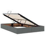 LED Storage Bed with Mattress Dark Grey 160 x 200 cm Fabric