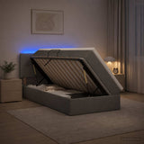 LED Storage Bed with Mattress Dark Grey 100 x 200 cm Fabric