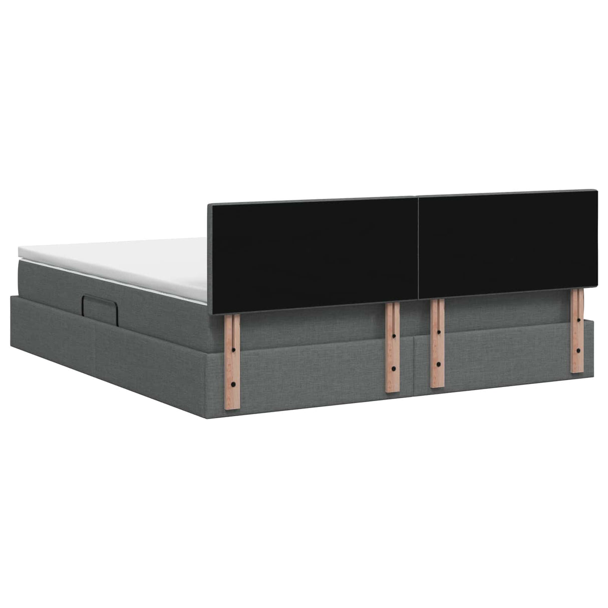 LED Storage Bed with Mattress Dark Grey 160 x 200 cm Fabric