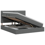 Storage Bed with Headboard with Storage Dark Grey Double Fabric