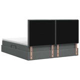 Storage Bed with Headboard with Storage Dark Grey Double Fabric