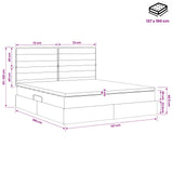 Storage Bed with Headboard with Storage Dark Grey Double Fabric