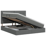 Storage Bed with Headboard with Storage Dark Grey Double Fabric