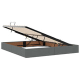 Storage Bed with Headboard with Storage Dark Grey Double Fabric - 45-Degree Angle