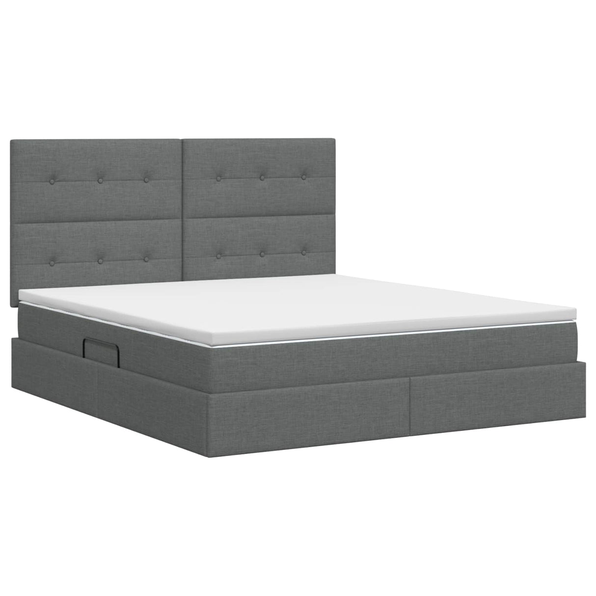 Storage Bed with Headboard with Storage Dark Grey Double Fabric